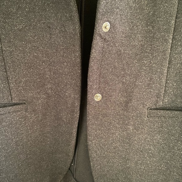 Athleta Venice Textured Heathered Dark Gray Snap Button Jacket Blazer - Picture 5 of 6